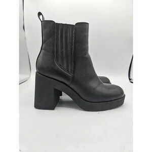 Black Chunky Heel Y2K Platform Chelsea boots